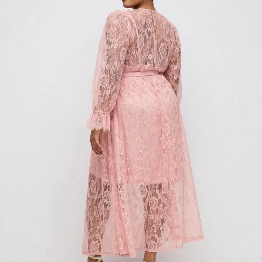 torrid Blush Pink Lace Maxi Dress with Belt - Picture 2 of 2